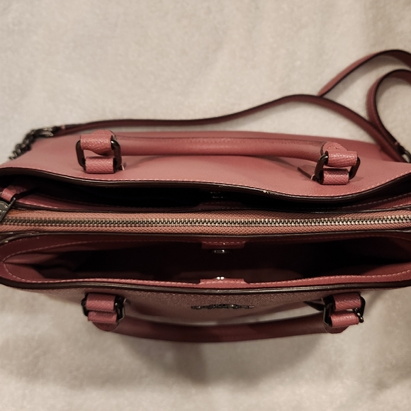Authentic Rose Pink Leather Coach Large Satchel - Picture 3 of 8